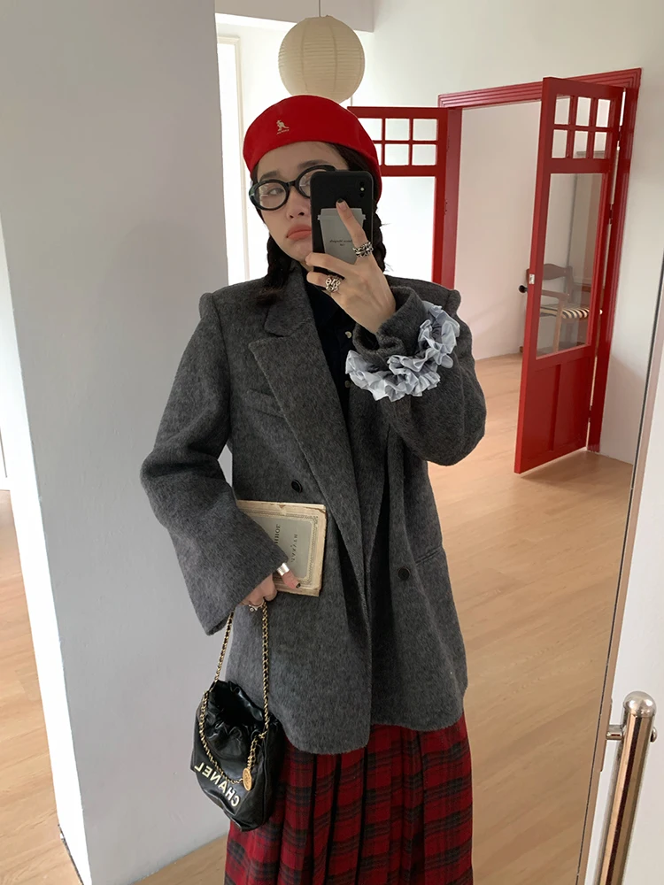 Женское шерстяное пальто IAMFF Square ort, осенне-зимний костюм в корейском стиле, приталенный крой, из смеси кроличьего меха и шелка
Женское шерстяное пальто IAMFF Square ort, осенне-зимний костюм в корейском стиле, приталенный крой, из смеси кроличьего меха и шелка