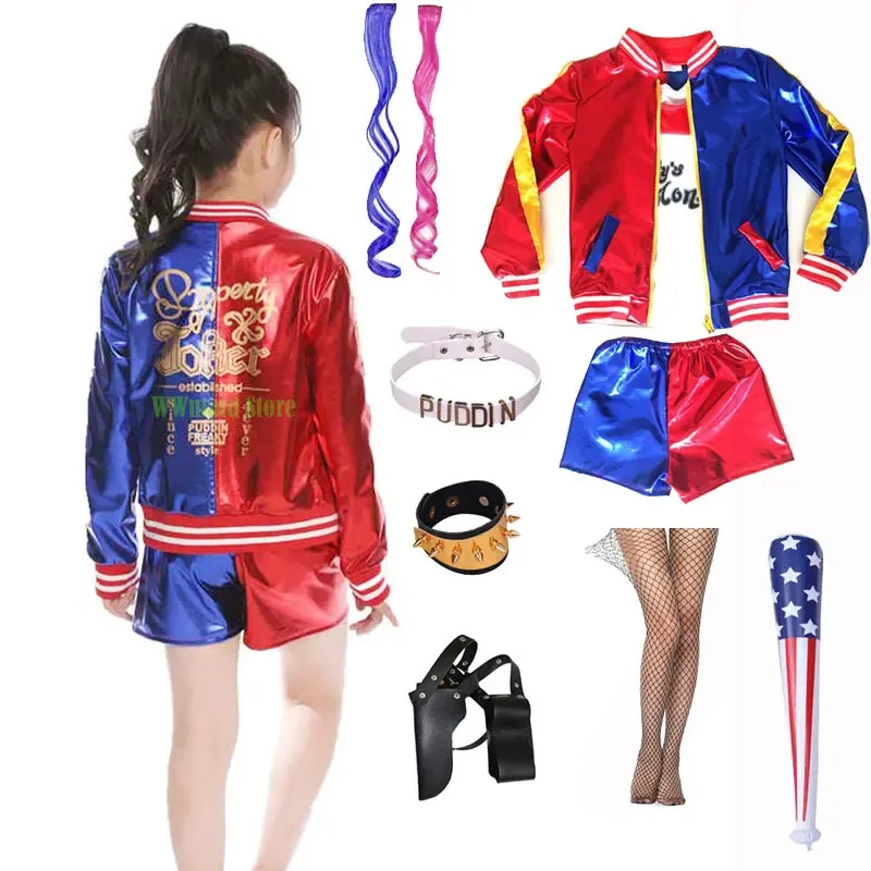 Girls Squad Monster Shirt Quinn Costume Printed Harley Jacket Shirt Pants Glove Quinn Cosplay Halloween Costume
Girls Squad Monster Shirt Quinn Costume Printed Harley Jacket Shirt Pants Glove Quinn Cosplay Halloween Costume