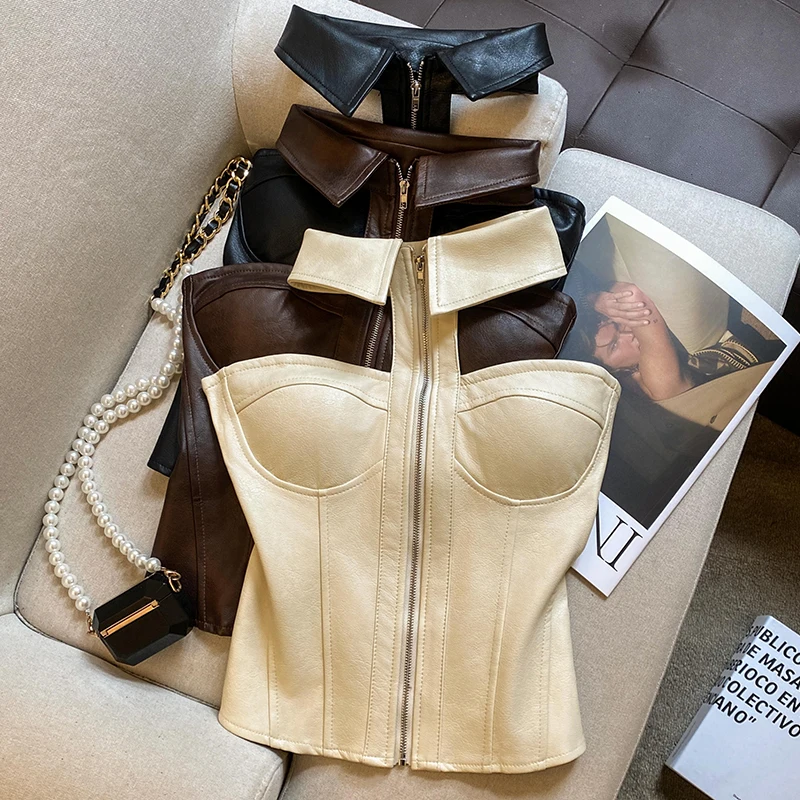 Faux Leather Tube Top Strapless Going Out Tops for Women Sexy Club Tops Rave Concert Outfit Ruched Bandeau Crop Top Halter Tops
Faux Leather Tube Top Strapless Going Out Tops for Women Sexy Club Tops Rave Concert Outfit Ruched Bandeau Crop Top Halter Tops