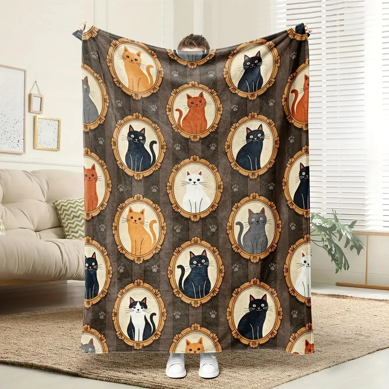 Cat and Floral Pattern Flannel Blanket Soft Printed Throw for All Seasons Ideal for Living Room Office Sofa and Travel
Cat and Floral Pattern Flannel Blanket Soft Printed Throw for All Seasons Ideal for Living Room Office Sofa and Travel