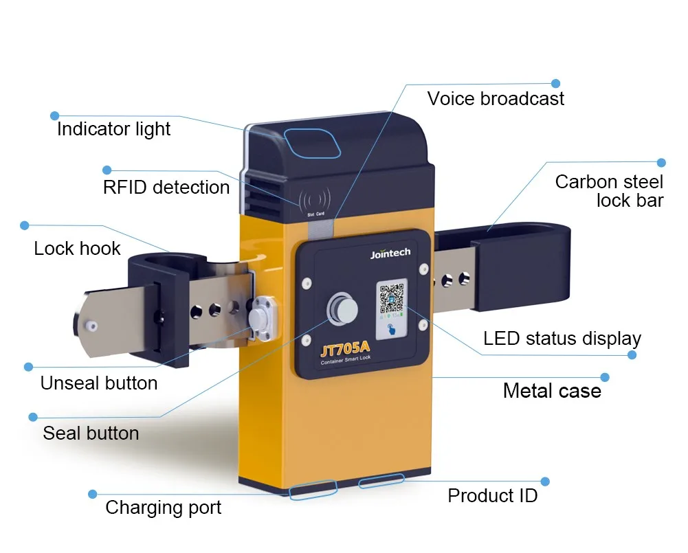 2026 Jointech JT705A Cargo Transit Security Intelligent LCD Display Container GPS Electronic Lock
2026 Jointech JT705A Cargo Transit Security Intelligent LCD Display Container GPS Electronic Lock