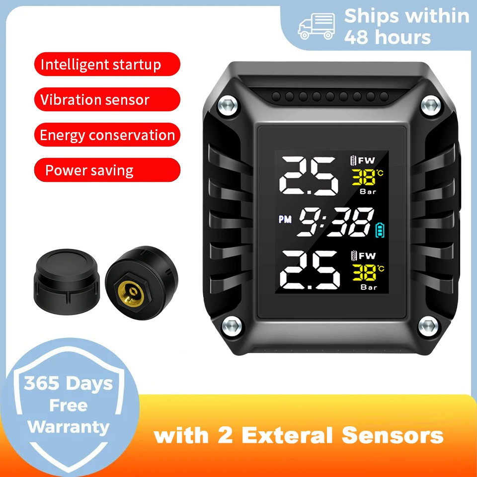 Motorcycle TPMS Tire Pressure Temperature Monitoring Alarm System with Exteral Sensors Monitoring System Motorcycle Accessories
Motorcycle TPMS Tire Pressure Temperature Monitoring Alarm System with Exteral Sensors Monitoring System Motorcycle Accessories