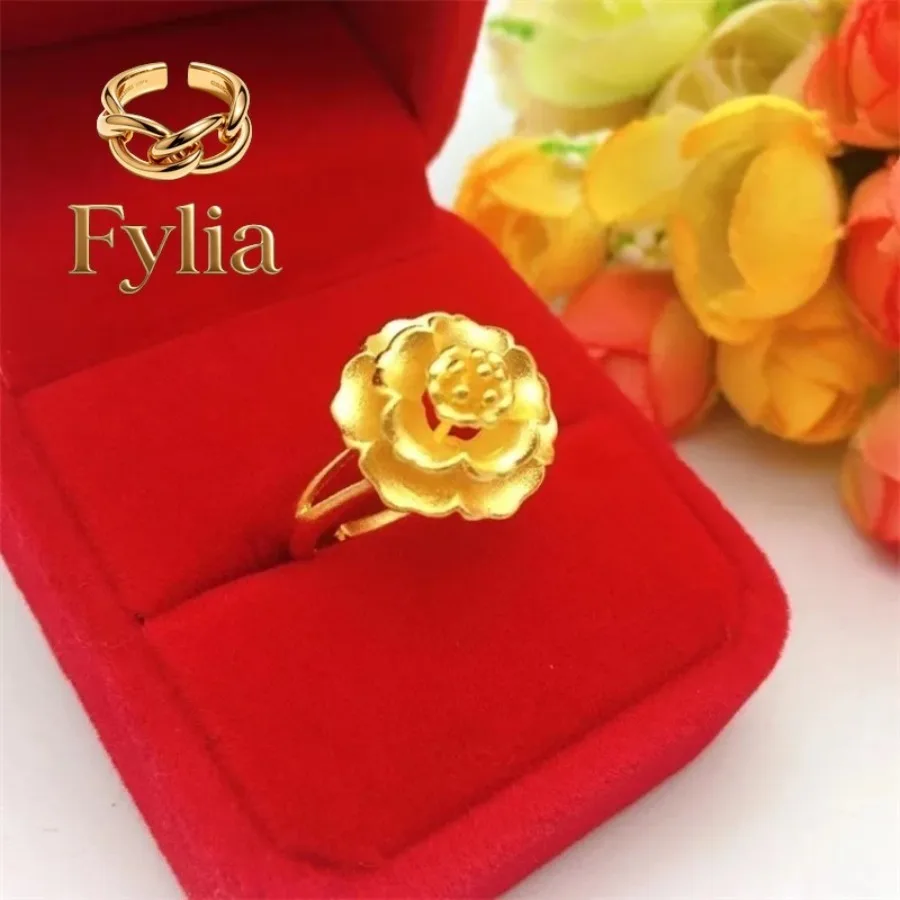 Fylia Jewelry 24K real women's jewelry ring adjustable Au999 large pistil flower gift to give to friends j
Fylia Jewelry 24K real women's jewelry ring adjustable Au999 large pistil flower gift to give to friends j