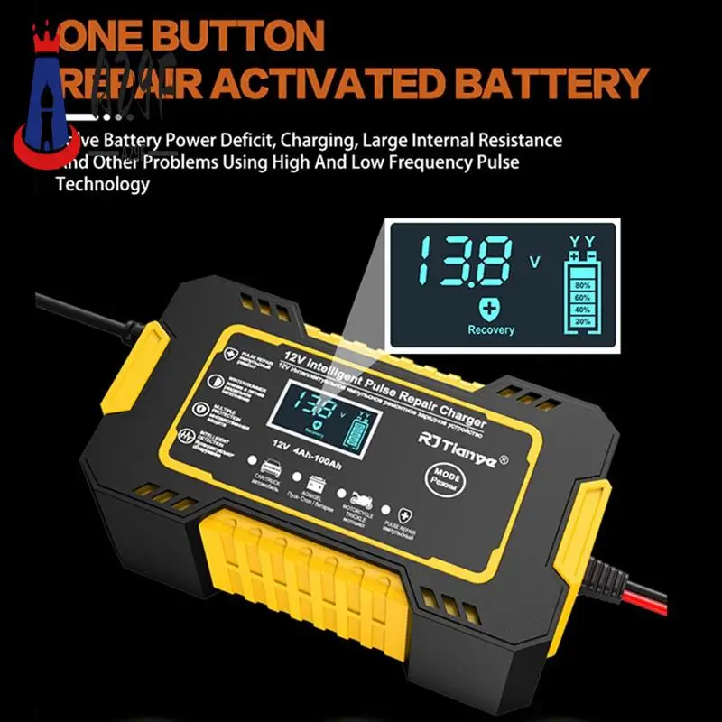 A29F-RJTIANYE 12V Fully Automatic Smart Charger 6A High Power Portable Car Motorcycle Battery Charger For Battery Charging
A29F-RJTIANYE 12V Fully Automatic Smart Charger 6A High Power Portable Car Motorcycle Battery Charger For Battery Charging