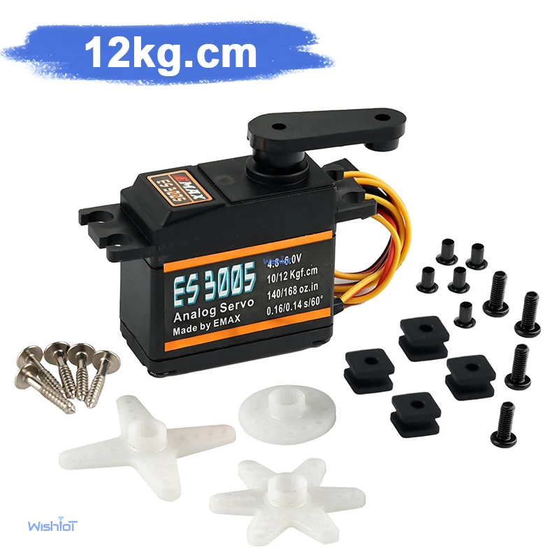 EMAX ES3005 Analog Servo 12KG High Torque Metal Gear 42g Waterproof Servos RC Car Helicopter Boat Airplane DIY Spare Parts
EMAX ES3005 Analog Servo 12KG High Torque Metal Gear 42g Waterproof Servos RC Car Helicopter Boat Airplane DIY Spare Parts
