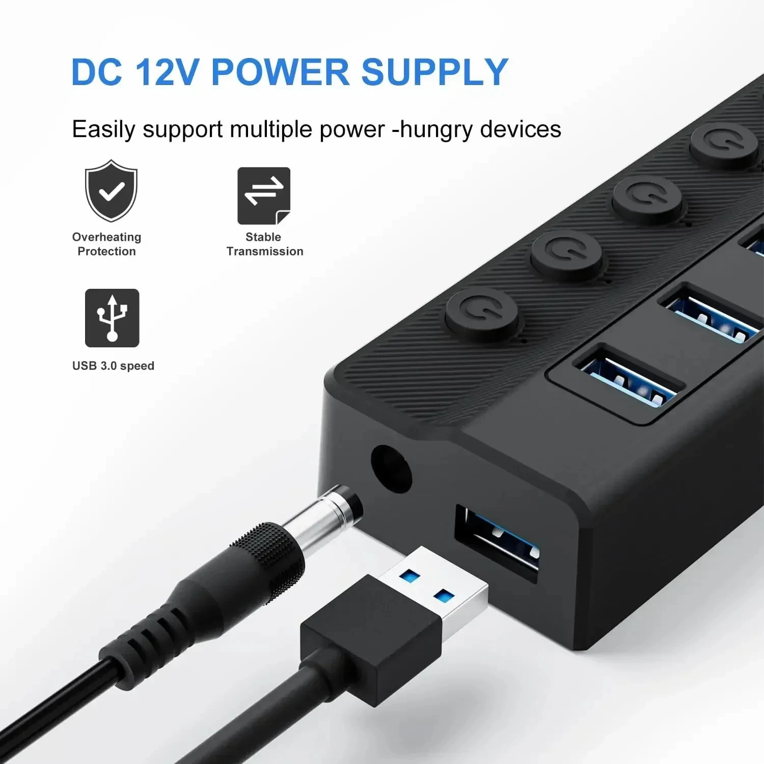 Концентратор USB3.0 с питанием от высокоскоростного USB-удлинителя-разветвитель с адаптером питания Поддержка QC 3.0 Быстрая зарядка через USB Аксессуары для ноутбуков и ПК
Концентратор USB3.0 с питанием от высокоскоростного USB-удлинителя-разветвитель с адаптером питания Поддержка QC 3.0 Быстрая зарядка через USB Аксессуары для ноутбуков и ПК