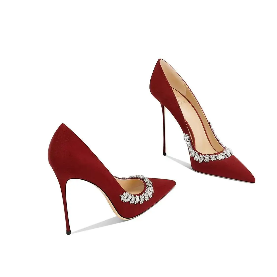 Elegant High-heeled Shoes Thin Heels Wine Red French-style Fashionable High-end Women's Shoes High Heels
Elegant High-heeled Shoes Thin Heels Wine Red French-style Fashionable High-end Women's Shoes High Heels