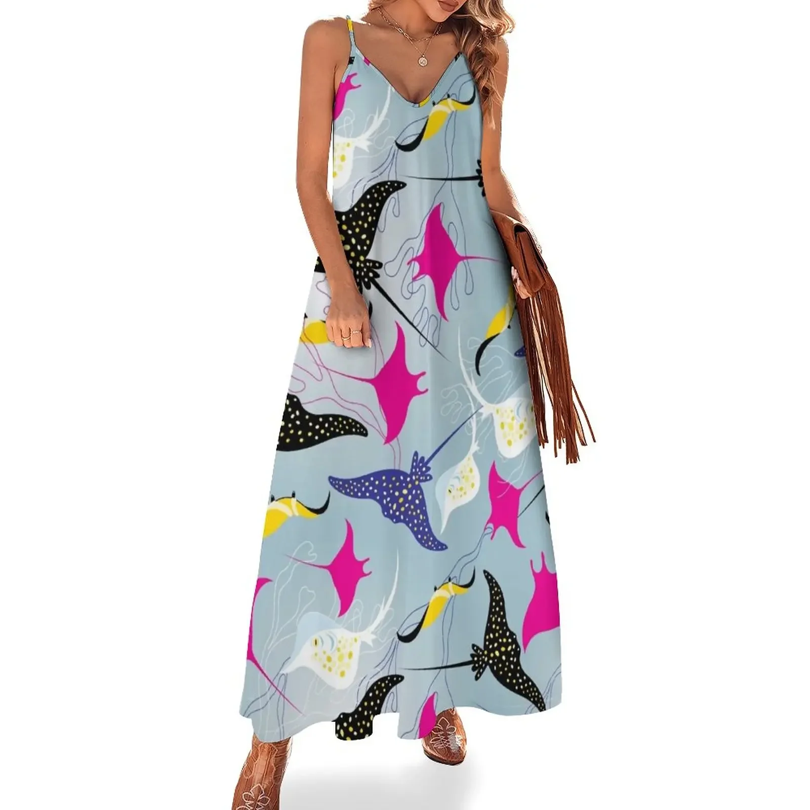 Seamless pattern stingray Sleeveless Dress woman dress Dress for pregnant women evening women
Seamless pattern stingray Sleeveless Dress woman dress Dress for pregnant women evening women