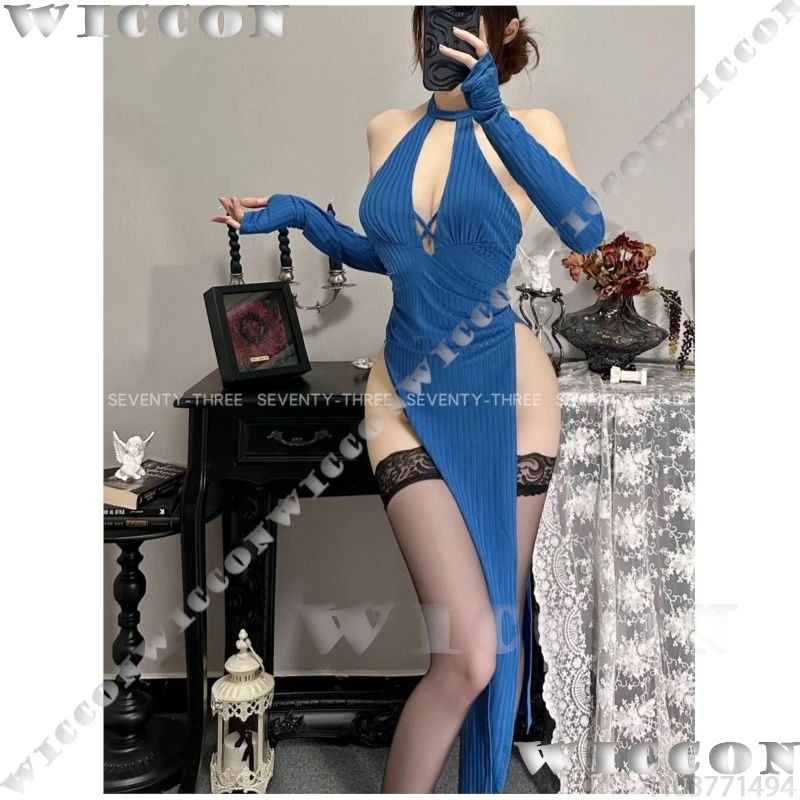 Blue Halter Dress Cosplay Costume Clothing Sexy Hot Women Girl Adults knitted Suit Halloween Party Cos Roleplay Customized
Blue Halter Dress Cosplay Costume Clothing Sexy Hot Women Girl Adults knitted Suit Halloween Party Cos Roleplay Customized