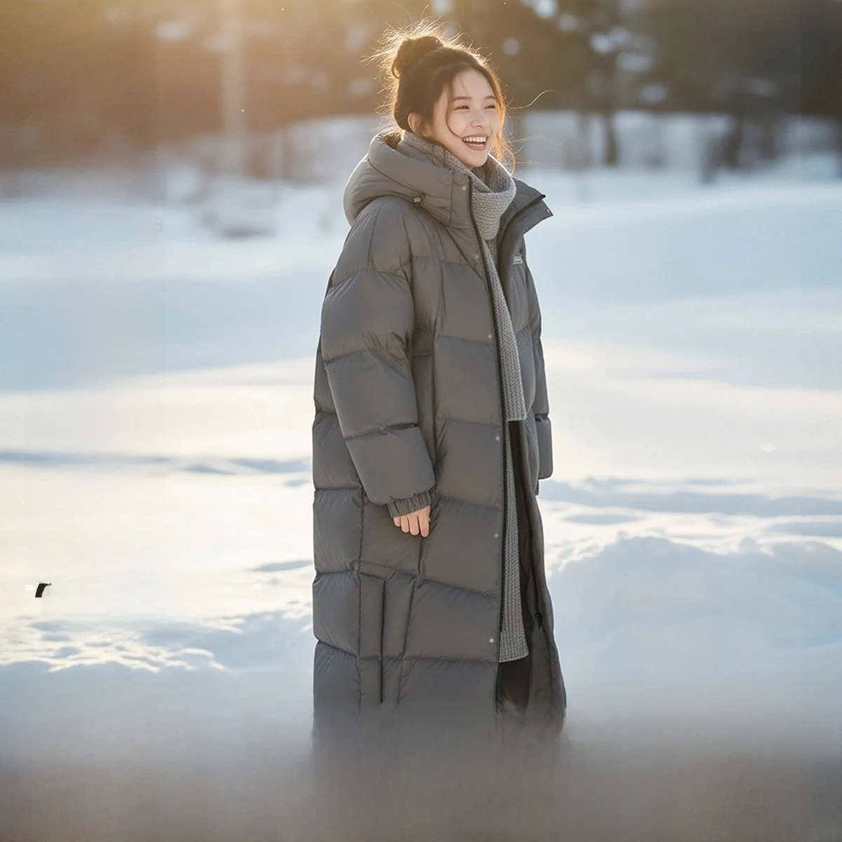 Snow Mid-Fly Women's Long Over-Knee down Jaet Korean Sle Warm Loose Outerwear Anti-Cold Commute Faion Thiened Nylon
Snow Mid-Fly Women's Long Over-Knee down Jaet Korean Sle Warm Loose Outerwear Anti-Cold Commute Faion Thiened Nylon