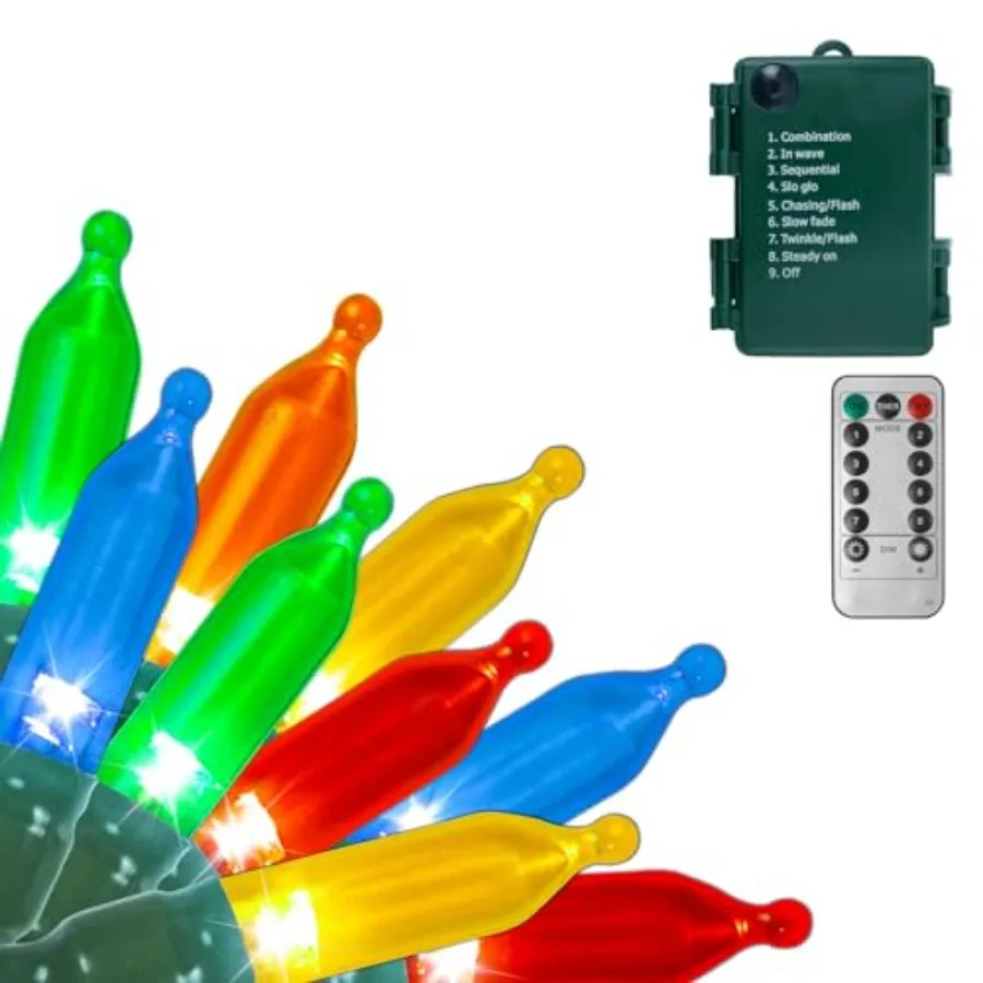 Battery Operated Christmas Lights, 33Feet 100 LED Multicolor String Lights with Auto Timer and 8 Modes, Shatterproof Waterproof
Battery Operated Christmas Lights, 33Feet 100 LED Multicolor String Lights with Auto Timer and 8 Modes, Shatterproof Waterproof