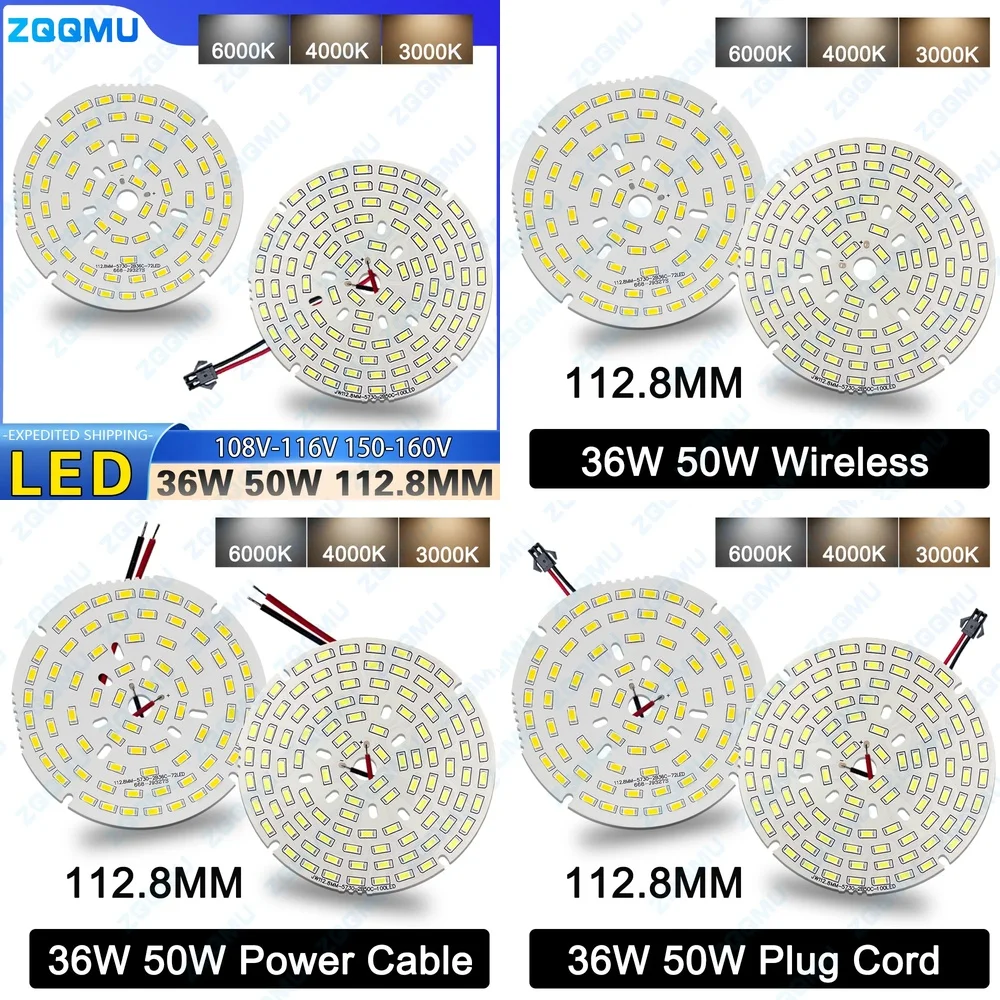 High Brightness 36W 50W LED Chip 5730 SMD Lamp Bead 108 116V 150 160V Round Plate Light Bulb Replacement 112.8MM Energy
High Brightness 36W 50W LED Chip 5730 SMD Lamp Bead 108 116V 150 160V Round Plate Light Bulb Replacement 112.8MM Energy