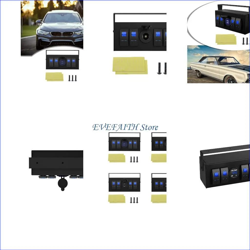 124B Waterproof 4 Gang Rockers Switches Box with Double USB Chargers & Voltmeter Suiatble for Boats Car RVs & Trucks Durable
124B Waterproof 4 Gang Rockers Switches Box with Double USB Chargers & Voltmeter Suiatble for Boats Car RVs & Trucks Durable
