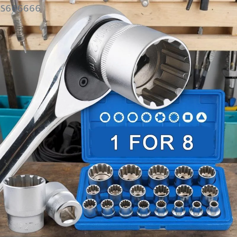 Набор инструментов для авторемонта, 19 шт., наборы бит 8-32 мм с многозубыми гайками, ручные инструменты Torx
Набор инструментов для авторемонта, 19 шт., наборы бит 8-32 мм с многозубыми гайками, ручные инструменты Torx