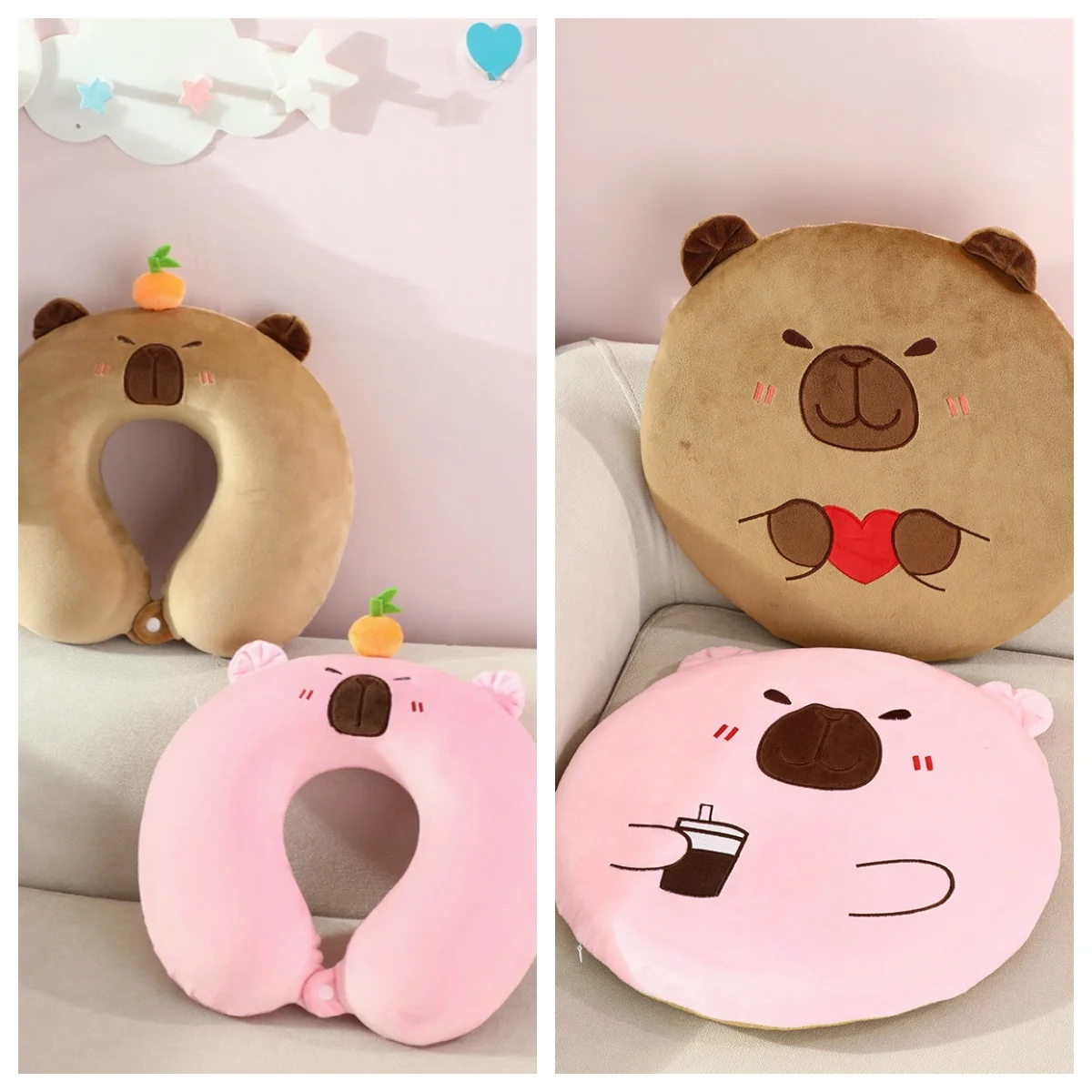 Capybara Plush Stuffed toys Cartoon U-shaped Pillow For Travel Sleeping Portable Pillow Seat Cushion Birthday Gifts
Capybara Plush Stuffed toys Cartoon U-shaped Pillow For Travel Sleeping Portable Pillow Seat Cushion Birthday Gifts