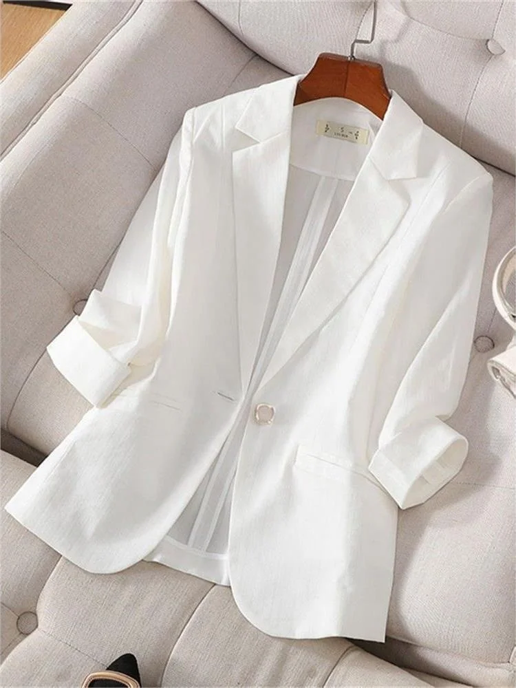 Women's Short Casual Slim Fit Short Sleeve Suit Jacket Thin Style Seven Sleeve Spring Summer New Arrival Fashion Outerwear
Women's Short Casual Slim Fit Short Sleeve Suit Jacket Thin Style Seven Sleeve Spring Summer New Arrival Fashion Outerwear