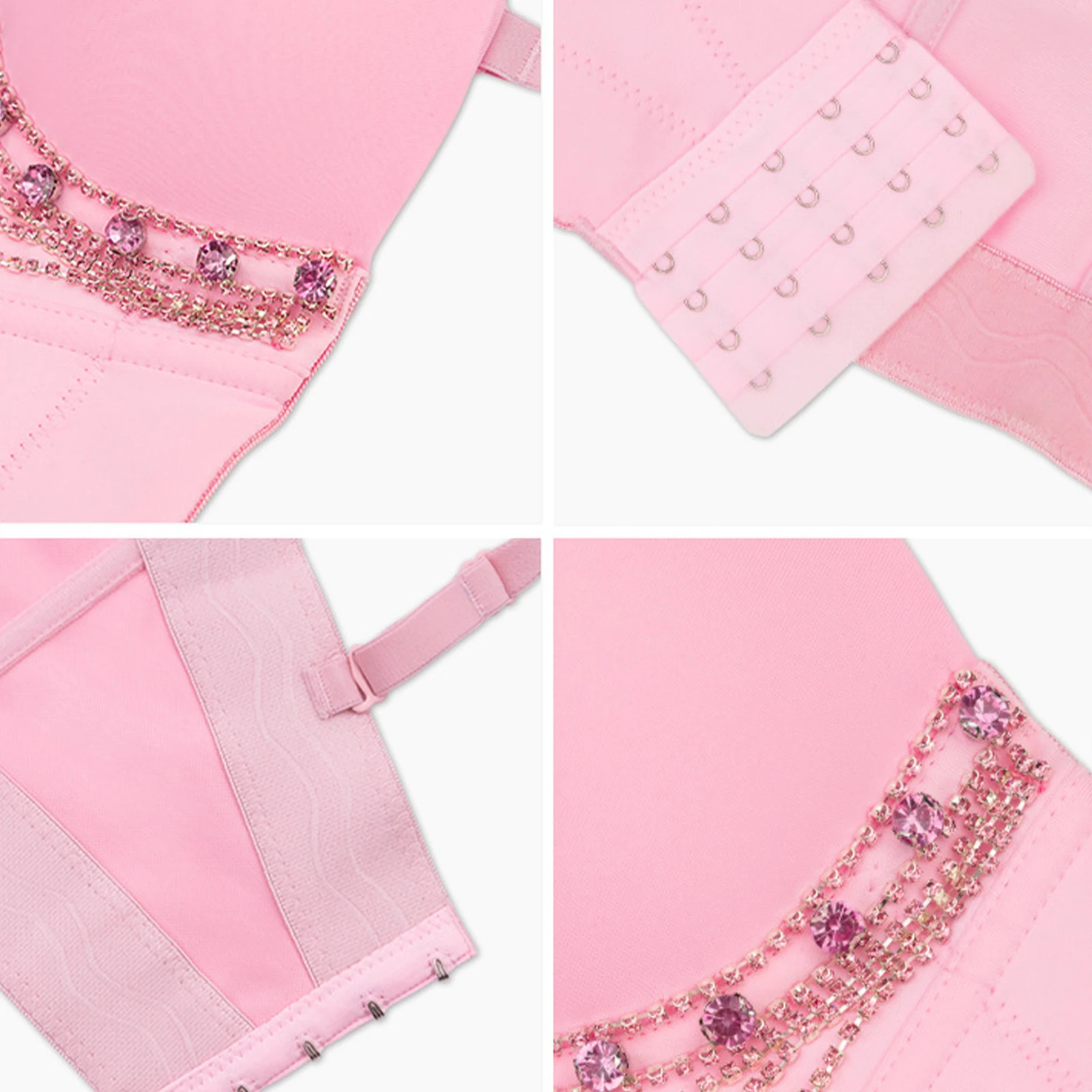 Women Shiny Rhinestones Chain Tassel Bustier Bra Tops Push-up Underwire Boned Corset Crop Camisole Tank Top for Nightclub Party
Women Shiny Rhinestones Chain Tassel Bustier Bra Tops Push-up Underwire Boned Corset Crop Camisole Tank Top for Nightclub Party