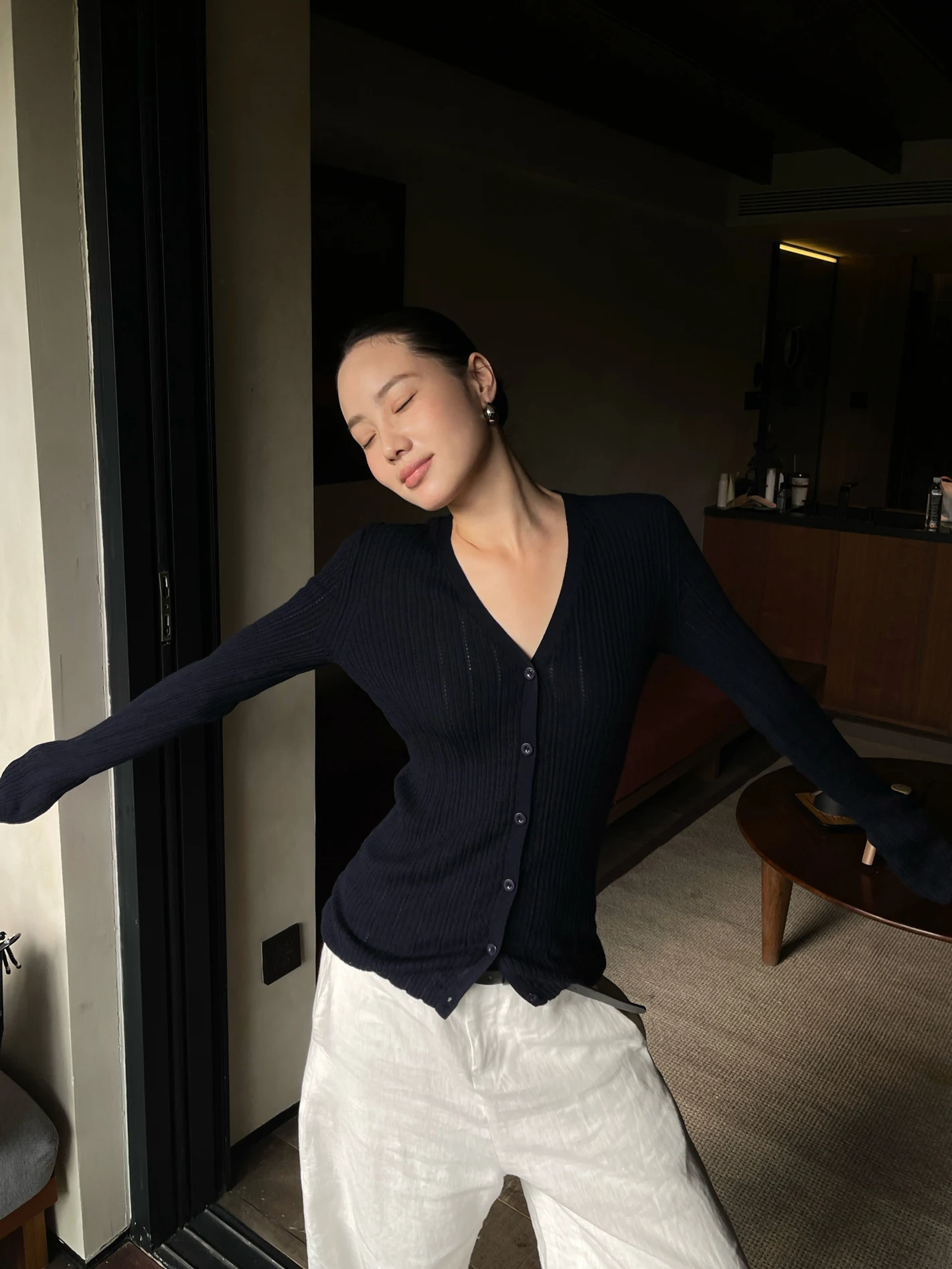 Slim Fit Pure Color Navy Knitted Open Cardigan Long Sve Design Sle Women's Faion Autumn Top Breathable Comfortable Pol...
Slim Fit Pure Color Navy Knitted Open Cardigan Long Sve Design Sle Women's Faion Autumn Top Breathable Comfortable Pol...