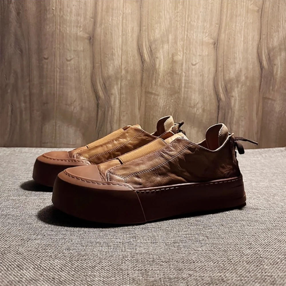 QHCCID Vintage Style Cowhide Leather Loafers Casual Shoes Heel Lace-Up Design Comfortable Thick-Soled Elevated Shoes for Man
QHCCID Vintage Style Cowhide Leather Loafers Casual Shoes Heel Lace-Up Design Comfortable Thick-Soled Elevated Shoes for Man