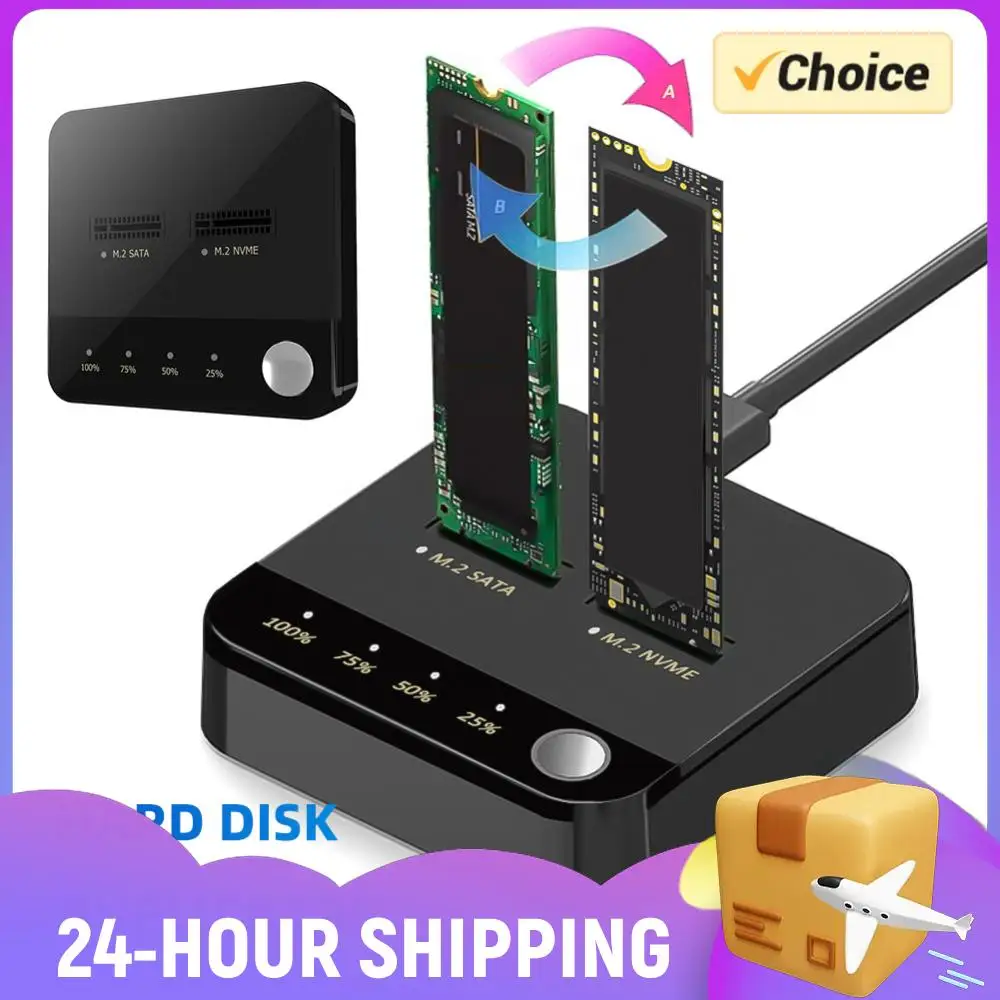 Док-станция для двух накопителей M.2 SATA/NVMe с функцией передачи данных, дубликатор и клонер M.2 для чтения и сохранения данных
Док-станция для двух накопителей M.2 SATA/NVMe с функцией передачи данных, дубликатор и клонер M.2 для чтения и сохранения данных