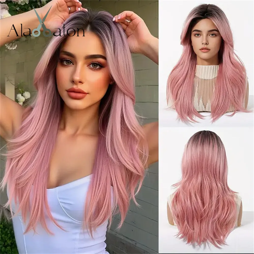 ALAN EATON Ombre Pink Synthetic Wig Long Layered Straight Wigs with Bangs Natural Dark Roots Pink Hair Party Daily Soft Fiber
ALAN EATON Ombre Pink Synthetic Wig Long Layered Straight Wigs with Bangs Natural Dark Roots Pink Hair Party Daily Soft Fiber