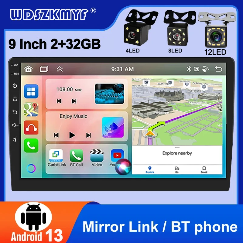 9inch Android 13 2 Din Car Radio Android auto Carplay 2+32G Automotive Multimedia car play Player BT car intelligent systems
9inch Android 13 2 Din Car Radio Android auto Carplay 2+32G Automotive Multimedia car play Player BT car intelligent systems