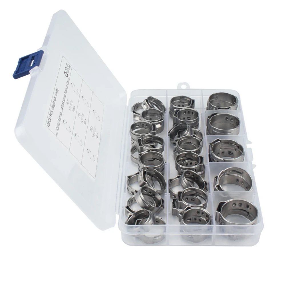 42pcs Single Ear Hose Clip Stainless Steel Worm Drive Clamps for Gas Pipe Durable Suitable Home Automotive Industrial Boat
42pcs Single Ear Hose Clip Stainless Steel Worm Drive Clamps for Gas Pipe Durable Suitable Home Automotive Industrial Boat