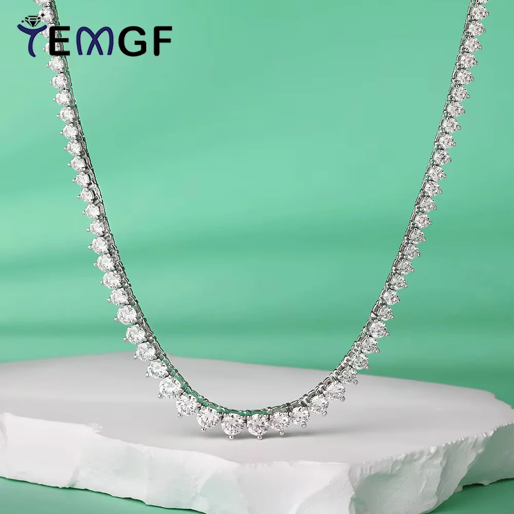 TEMGF Gradient Sized All Moissanite Necklace With GRA 3 Prong S925 Silver Simple Chain for Women Sparkling Luxury Fine Jewelry
TEMGF Gradient Sized All Moissanite Necklace With GRA 3 Prong S925 Silver Simple Chain for Women Sparkling Luxury Fine Jewelry