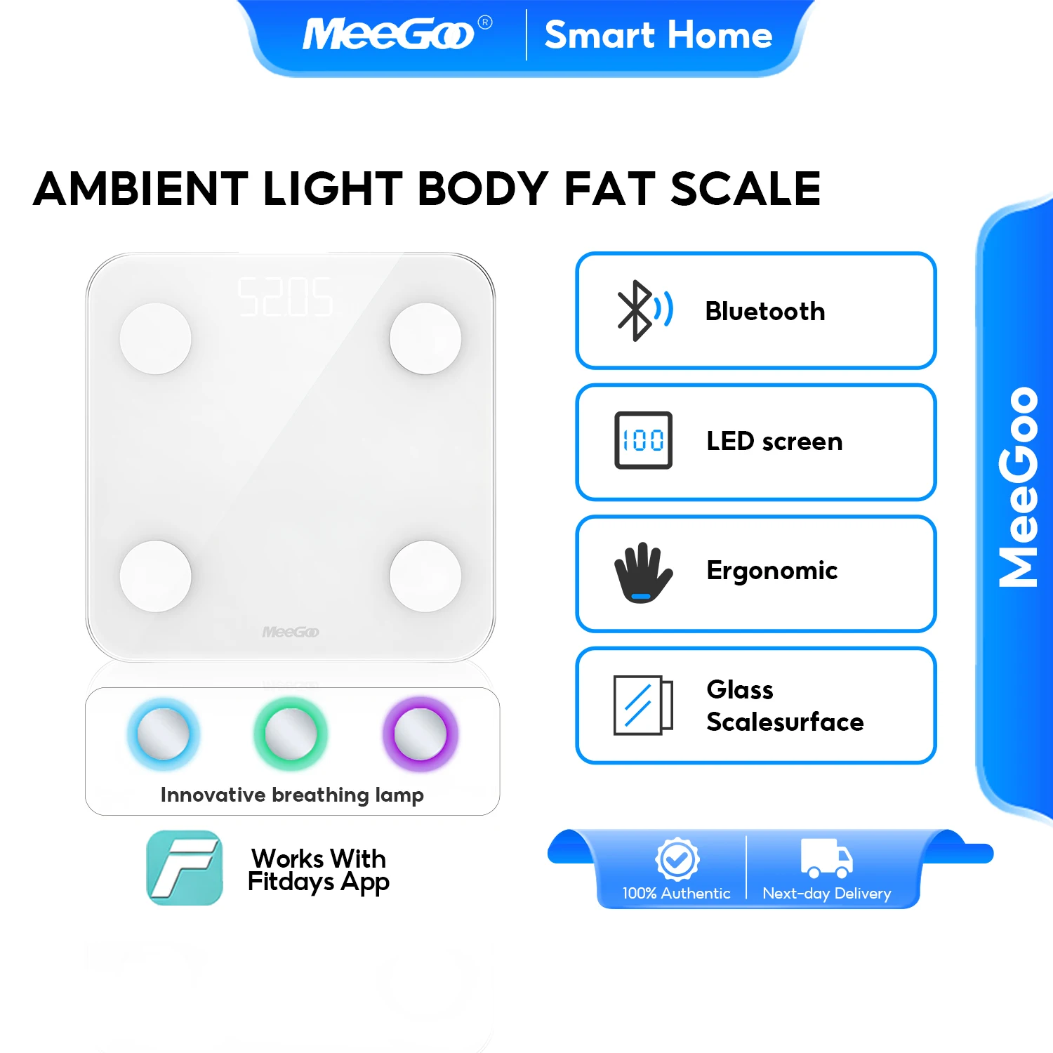 MeeGoo Smart Body Fat Scale, Color Screen, 20 Core Metrics, Offline Measurement, Fitdays+ APP, 24 Users Supported 200KG 2026 NEW
MeeGoo Smart Body Fat Scale, Color Screen, 20 Core Metrics, Offline Measurement, Fitdays+ APP, 24 Users Supported 200KG 2026 NEW