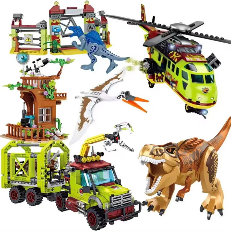 Jurassic Dinosaur Rescue Building Blocks Dino Transport Truck Helicopter Base MOC Model DIY Assembly Collectible DesktopOrnament
Jurassic Dinosaur Rescue Building Blocks Dino Transport Truck Helicopter Base MOC Model DIY Assembly Collectible DesktopOrnament