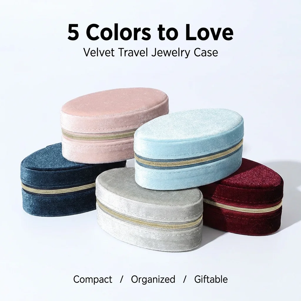 Mini Oval Velvet Travel Jewelry Case Portable Rings Earrings Necklaces Storage Box Women Small Travel Jewellery Organizer Gift
Mini Oval Velvet Travel Jewelry Case Portable Rings Earrings Necklaces Storage Box Women Small Travel Jewellery Organizer Gift