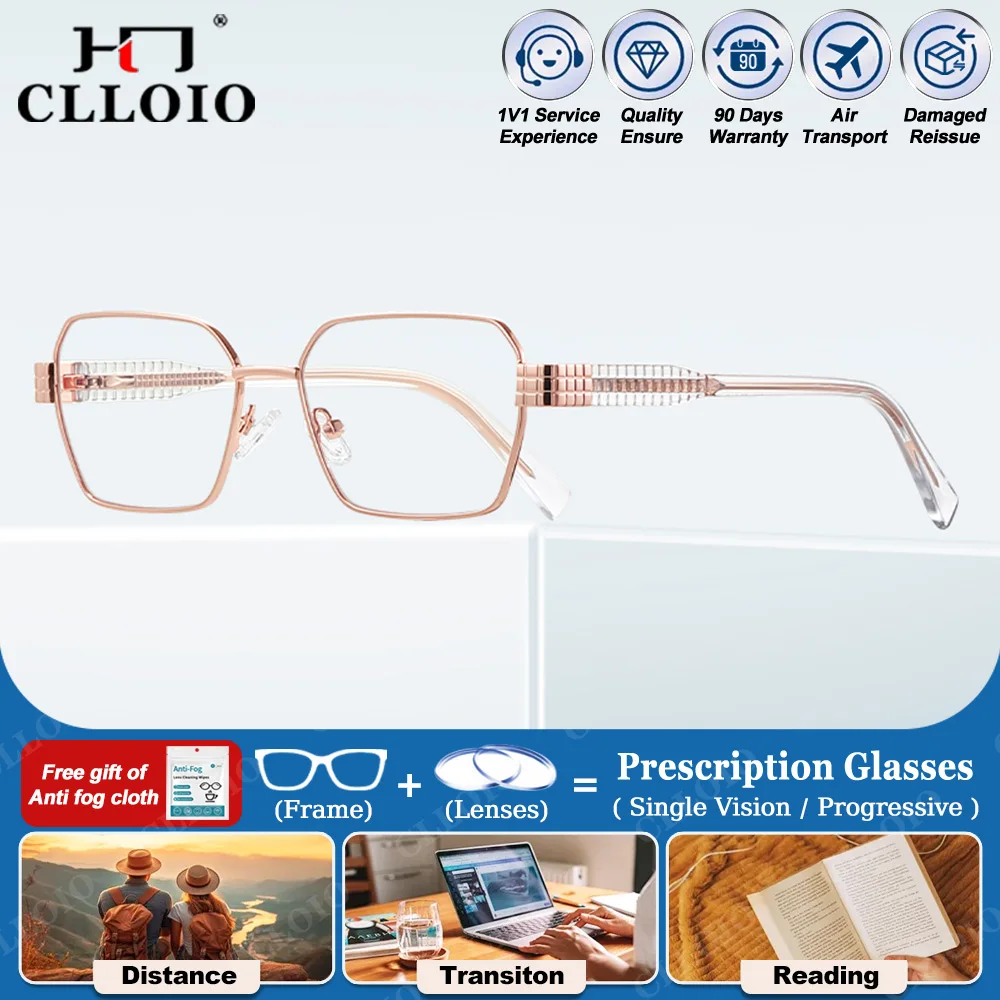 CLLOIO Personalized Polygon Design Blue Light Filter Prescription Glasses Trendy Women's Myopia Photochromic Optical Eyeglasses
CLLOIO Personalized Polygon Design Blue Light Filter Prescription Glasses Trendy Women's Myopia Photochromic Optical Eyeglasses