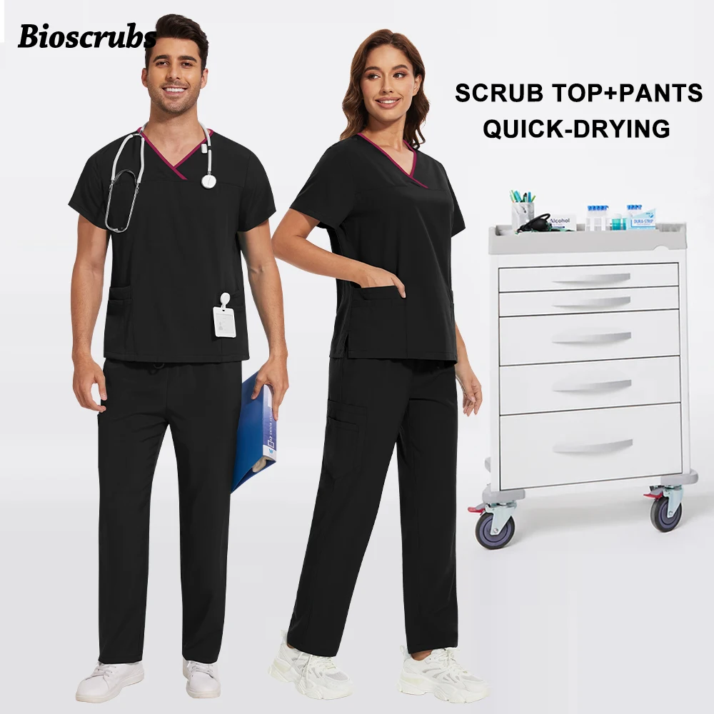 Women Beauty Spa Uniforms Medical Work Clothes Dental Doctor Nurse Clothes Hospital Nursing Scrub Top Pants Pockets Workwear Men 
Women Beauty Spa Uniforms Medical Work Clothes Dental Doctor Nurse Clothes Hospital Nursing Scrub Top Pants Pockets Workwear Men