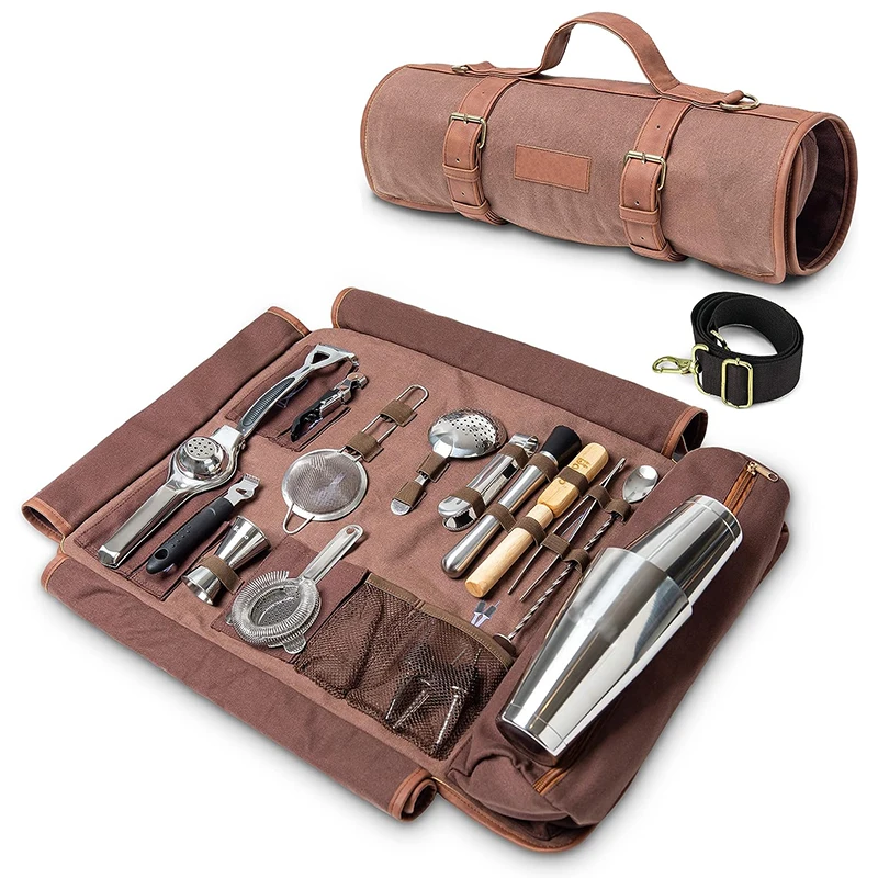 Portable Travel Bartender Kit Durable Waxed Canvas
Portable Travel Bartender Kit Durable Waxed Canvas