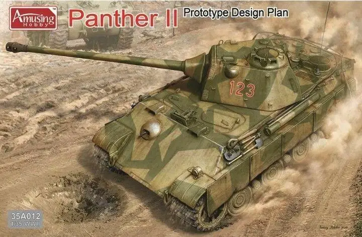 AMUSING HOBBY 35A012 1/35 Scale WWII German Panther II Prototype Design Plan Model Kit
AMUSING HOBBY 35A012 1/35 Scale WWII German Panther II Prototype Design Plan Model Kit