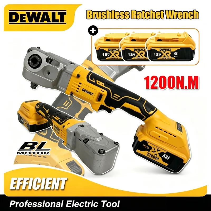 DeWALT 1200NM Brushless High Torque Ratchet Wrench – 1/2'' Cordless Electric Driver for Efficient Screw & Nut Extraction
DeWALT 1200NM Brushless High Torque Ratchet Wrench – 1/2'' Cordless Electric Driver for Efficient Screw & Nut Extraction
