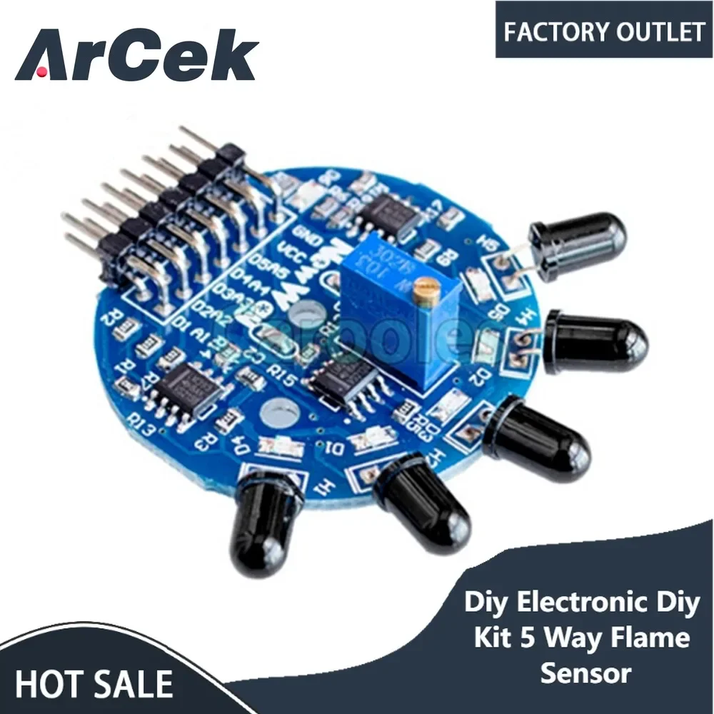 Diy Electronic Diy Kit Dual Output Fire Detection Sensor Module 5 Way Flame Sensor Module Digital Analog Signal for Arduino
Diy Electronic Diy Kit Dual Output Fire Detection Sensor Module 5 Way Flame Sensor Module Digital Analog Signal for Arduino