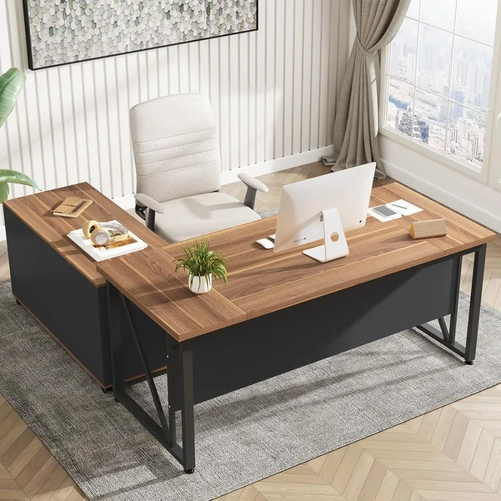 63 inches Executive Desk and 47" lateral File Cabinet, L-Shaped Computer Desk Home Office Business Furniture with Drawers
63 inches Executive Desk and 47" lateral File Cabinet, L-Shaped Computer Desk Home Office Business Furniture with Drawers