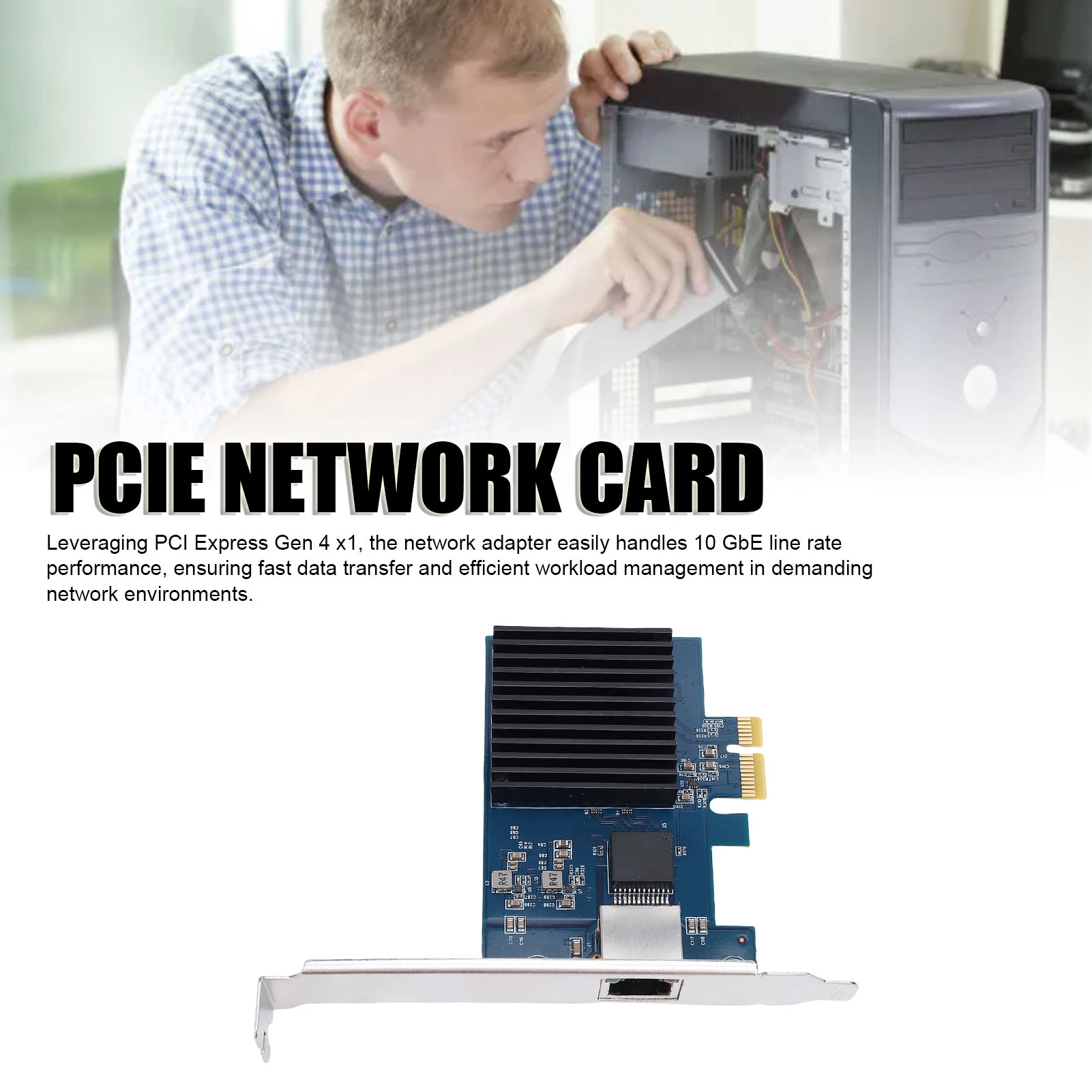 RJ45 PCIe Network Card 10G PCIe Network Card RJ45 Port RTL8127 PCI Express Gen 4 X1 to 10 Gigabit Ethernet Adapter for Linux
RJ45 PCIe Network Card 10G PCIe Network Card RJ45 Port RTL8127 PCI Express Gen 4 X1 to 10 Gigabit Ethernet Adapter for Linux