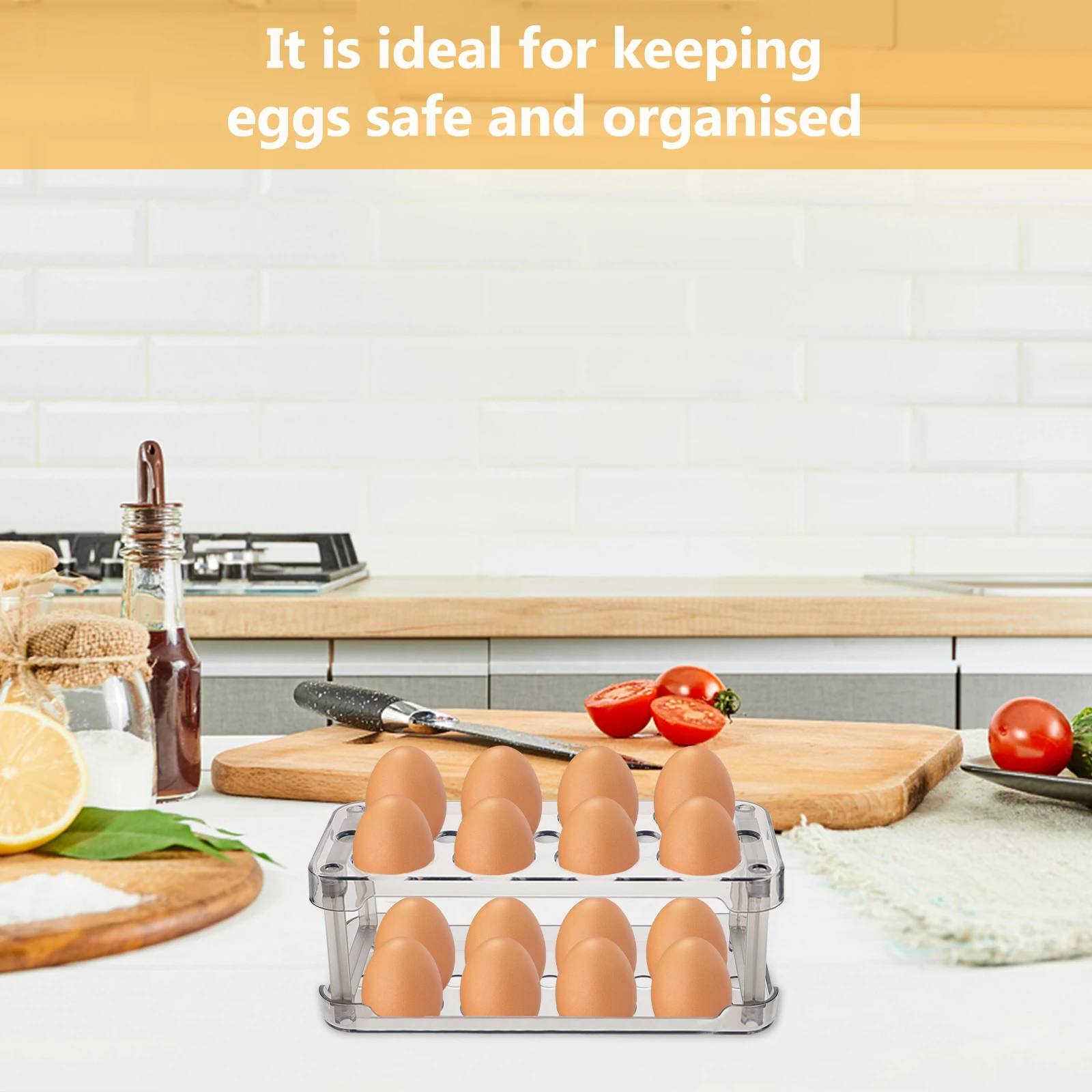 Storage Box For Refrigerator Freezer, Compact Plastic Egg Holder With Stabilized Design, Space-Saving Egg Container Tray
Storage Box For Refrigerator Freezer, Compact Plastic Egg Holder With Stabilized Design, Space-Saving Egg Container Tray