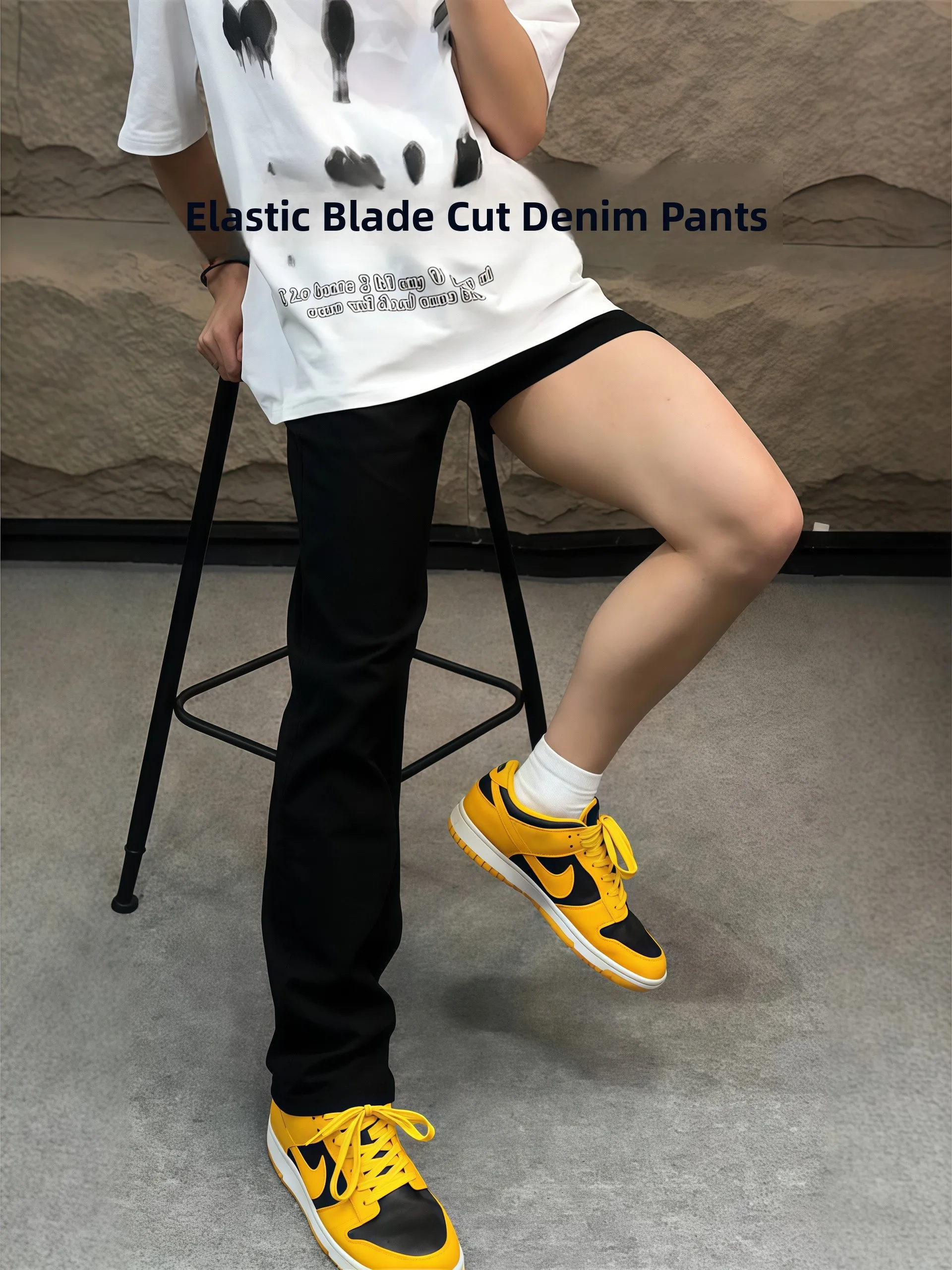 Bla Le Blade Men's Jeans Spring Thiened Legs Butt Covering Meat Slimming Pants Rise Micro Flared Straight Leg Jeans
Bla Le Blade Men's Jeans Spring Thiened Legs Butt Covering Meat Slimming Pants Rise Micro Flared Straight Leg Jeans