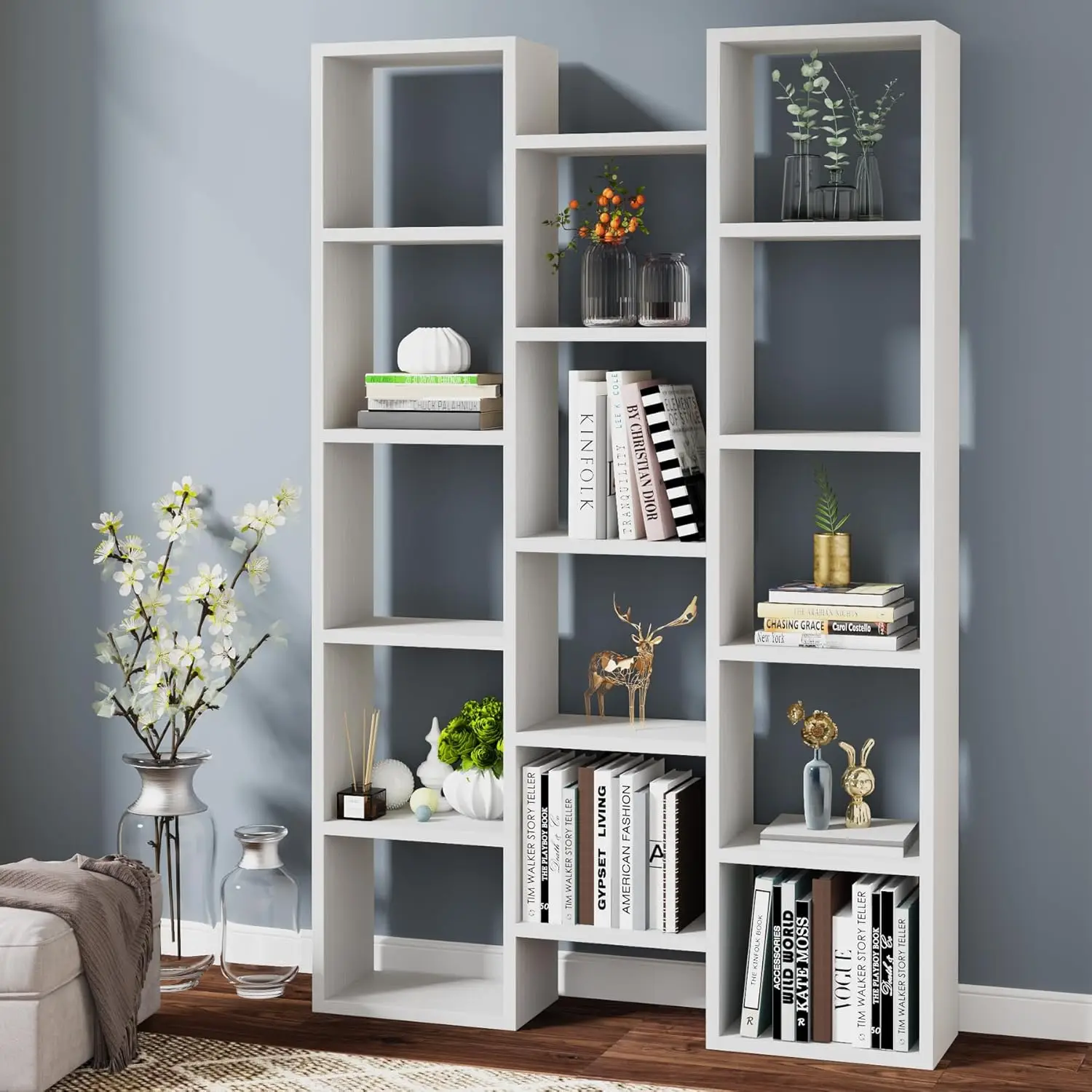 Modern Bookcase, 5-Shelf Storage Organizer Bookshelf with 14-Cube Display Book Shelf for Home Office
Modern Bookcase, 5-Shelf Storage Organizer Bookshelf with 14-Cube Display Book Shelf for Home Office