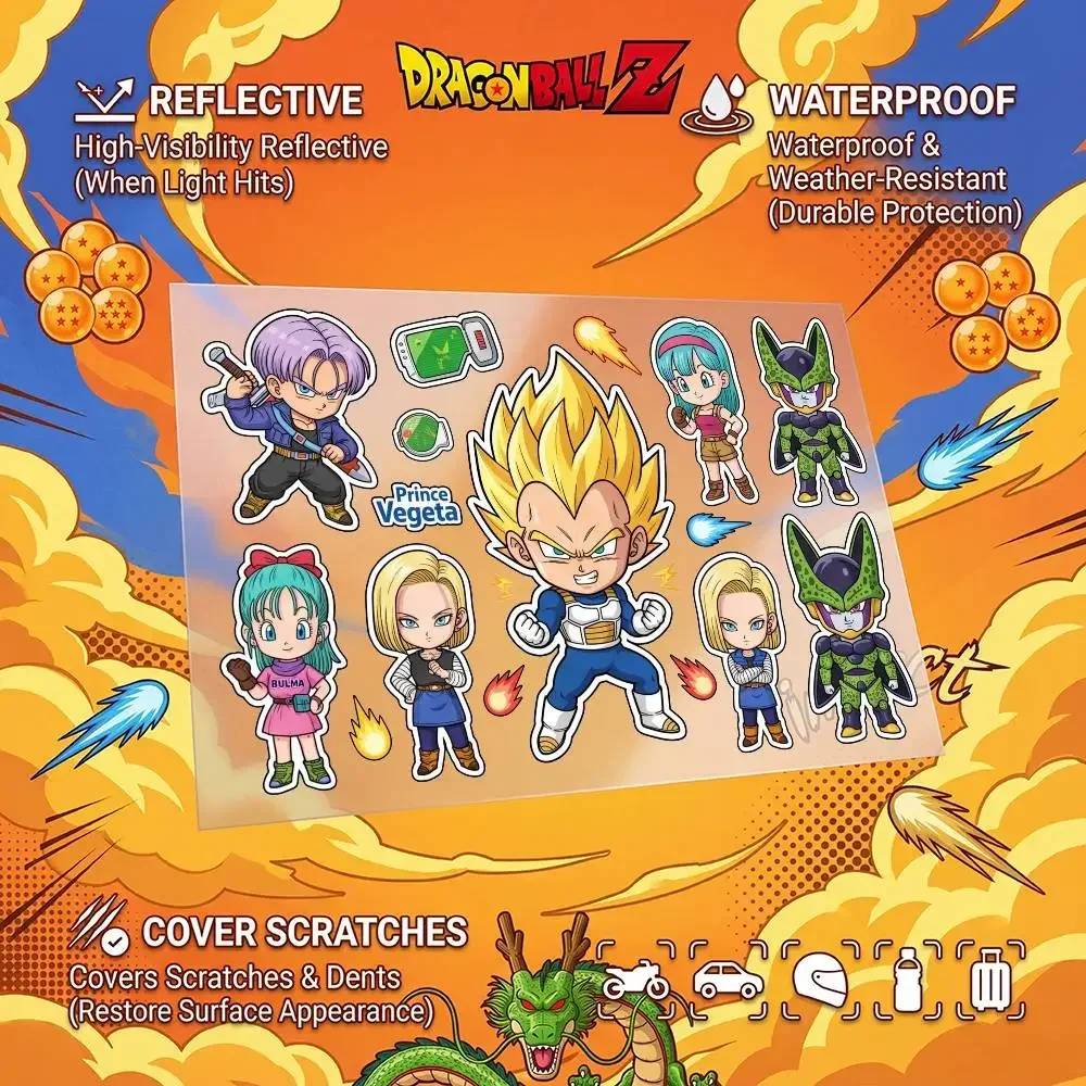 DRAGON BALL Goku Universal Multi-Purpose Reflective Waterproof Stickers Scratch Conceal Auto Bike Helmet Mug Fridge Decoration
DRAGON BALL Goku Universal Multi-Purpose Reflective Waterproof Stickers Scratch Conceal Auto Bike Helmet Mug Fridge Decoration