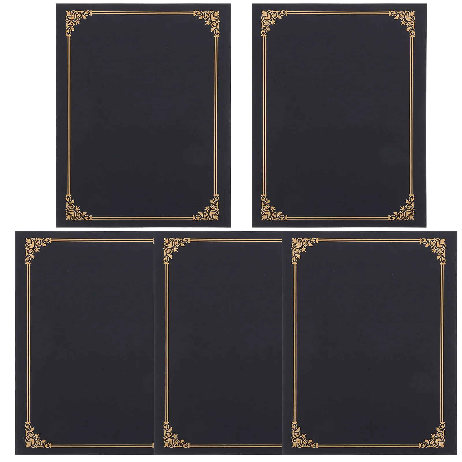 5 set Certificate Covers Gold Foil Border for Graduation Diplomas Awards Protective Document Holders Folder Design
5 set Certificate Covers Gold Foil Border for Graduation Diplomas Awards Protective Document Holders Folder Design