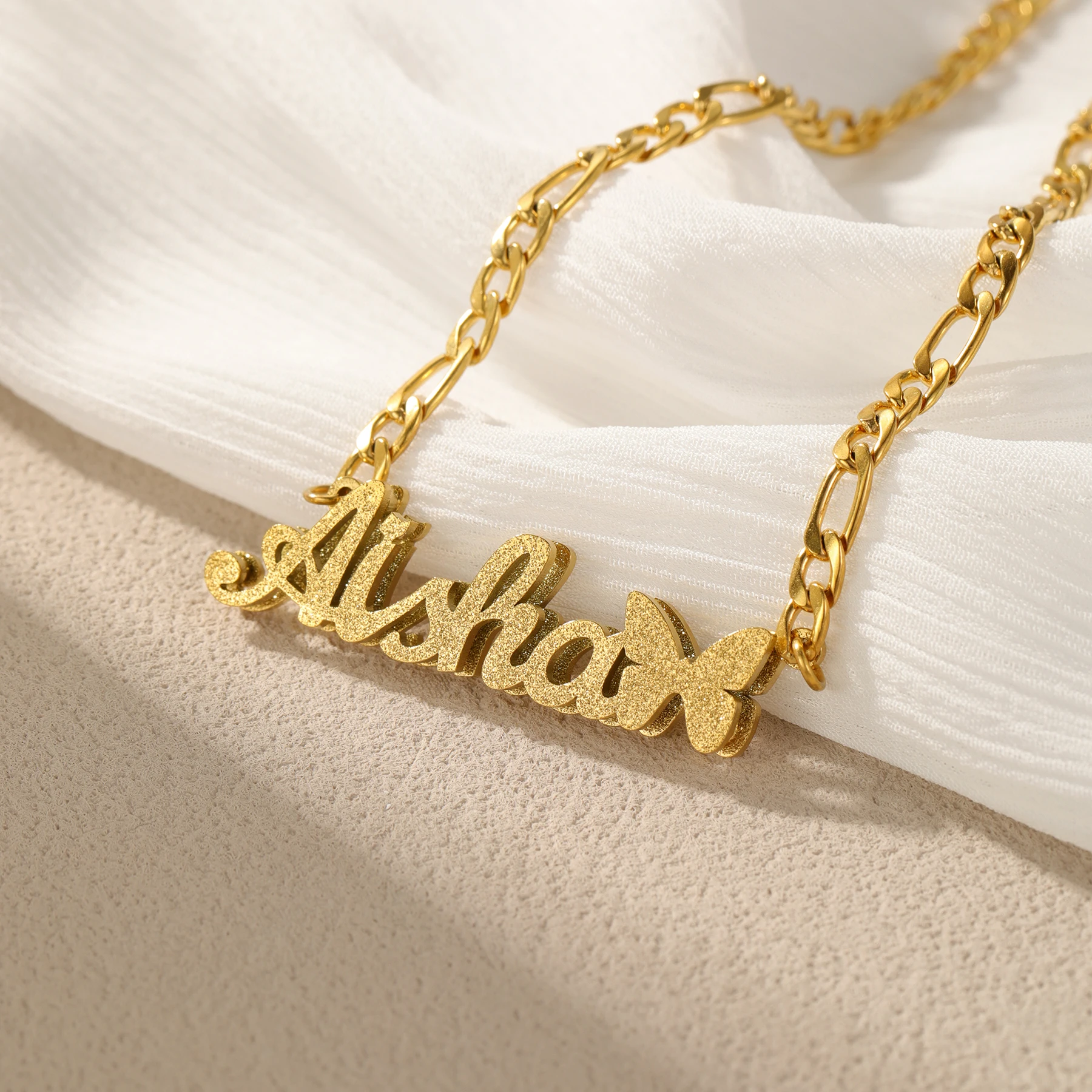 Custom Frosted Charm Name Necklace Double Layer Frosted Nameplate Waterproof Pendant Wedding Jewelry Anniversary Gift For Her
Custom Frosted Charm Name Necklace Double Layer Frosted Nameplate Waterproof Pendant Wedding Jewelry Anniversary Gift For Her