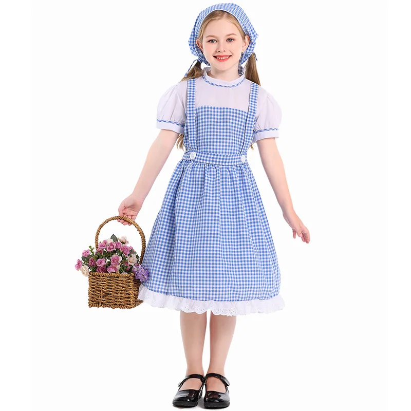 Halloween Costumes Children Girls Cosplay Costumes Stage Drama Performance Costumes Retro Girl Style Blue Checkered Skirt
Halloween Costumes Children Girls Cosplay Costumes Stage Drama Performance Costumes Retro Girl Style Blue Checkered Skirt