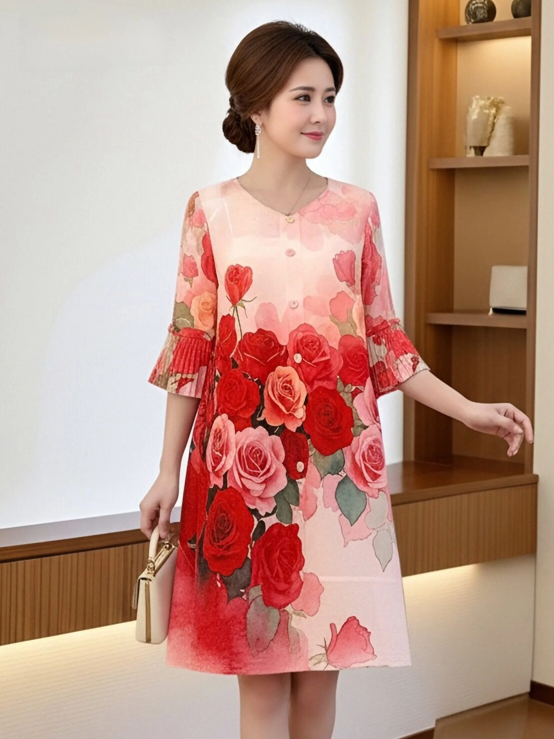 New Chinese Style Printed Black Dress Spring Summer Women's Clothing Mom's Anti-Aging Loose plus Size A-Line Skirt
New Chinese Style Printed Black Dress Spring Summer Women's Clothing Mom's Anti-Aging Loose plus Size A-Line Skirt