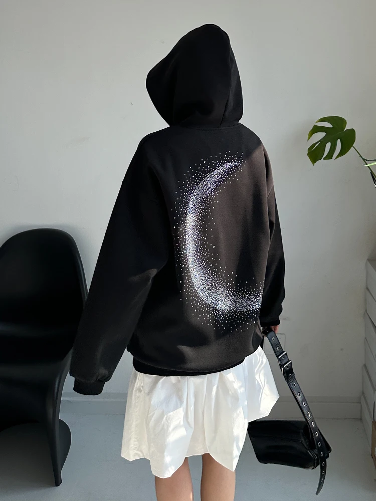 Moonl Addict Off-Beat Heavyweight Hooded Sweatirt Loose ex Long Sve Casual Sle Diamond-Embroidered Hoodie
Moonl Addict Off-Beat Heavyweight Hooded Sweatirt Loose ex Long Sve Casual Sle Diamond-Embroidered Hoodie