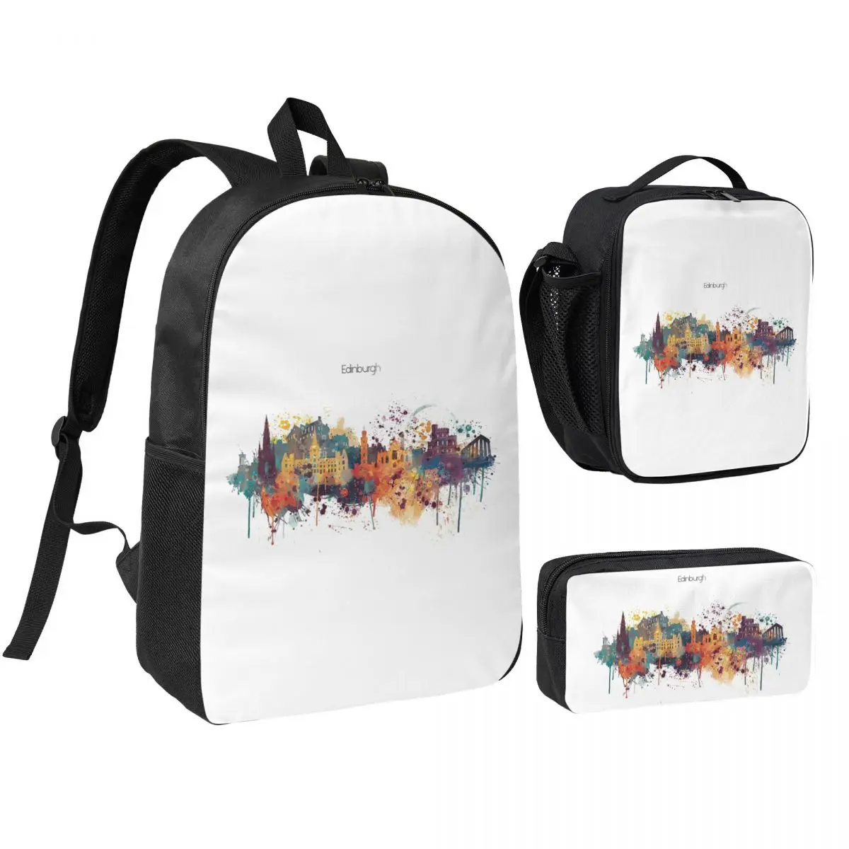 Edinburgh Watercolour Skyline Backpack Student BookBag School Bag Shoulder Bags 3ps Insulated Lunch Bag Pencil Case
Edinburgh Watercolour Skyline Backpack Student BookBag School Bag Shoulder Bags 3ps Insulated Lunch Bag Pencil Case