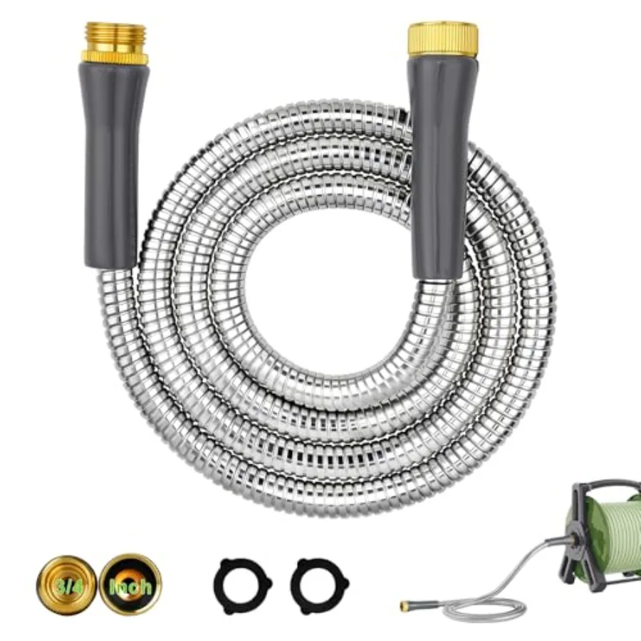 Short Metal Water Hose 6ft, Stainless Steel Garden Hose with Male and Female Connectors, Kink-Free Leakproof Flexible Hose Exte
Short Metal Water Hose 6ft, Stainless Steel Garden Hose with Male and Female Connectors, Kink-Free Leakproof Flexible Hose Exte